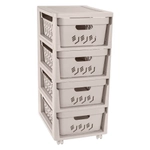 Комод на колесах deluxe, 4 ящика, 300х690 мм (светло-бежевый)