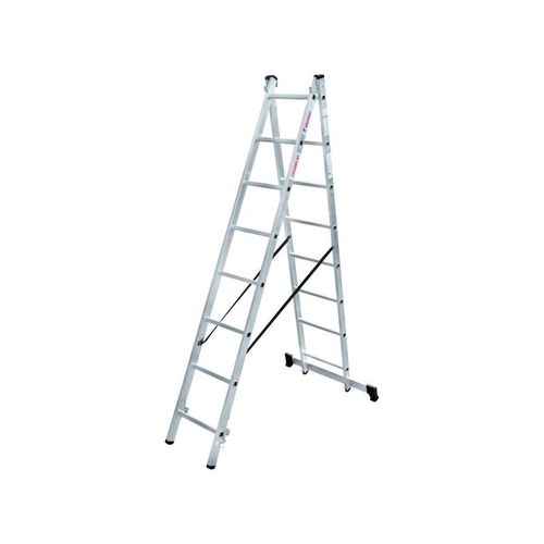 Стремянка двусторонняя 8 ступеней алюминиевая