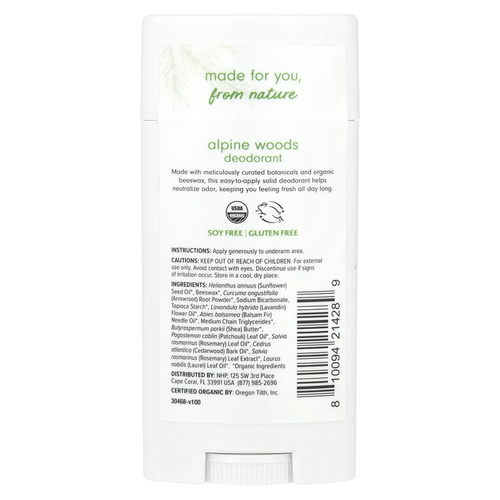 Dr. Mercola, Ola Botanicals®, дезодорант, альпийский лес, 75,13 г (2,65 унции)