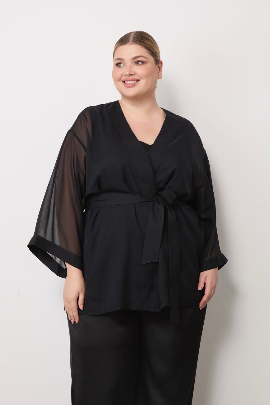 Накидка из шифона, черный