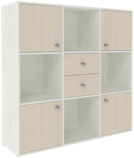 Стеллаж КарИВи Джери Белое Дерево  Дуб Молочный