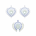 Сине-зеленые наклейки на грудь и зону бикини FLAMBOYANT (Цвет: синий с зеленым)