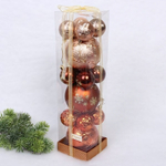 Набор шаров "Winter ice" 10 см + 5 см-15 предм. Шампань/Шоколад/Янтарь