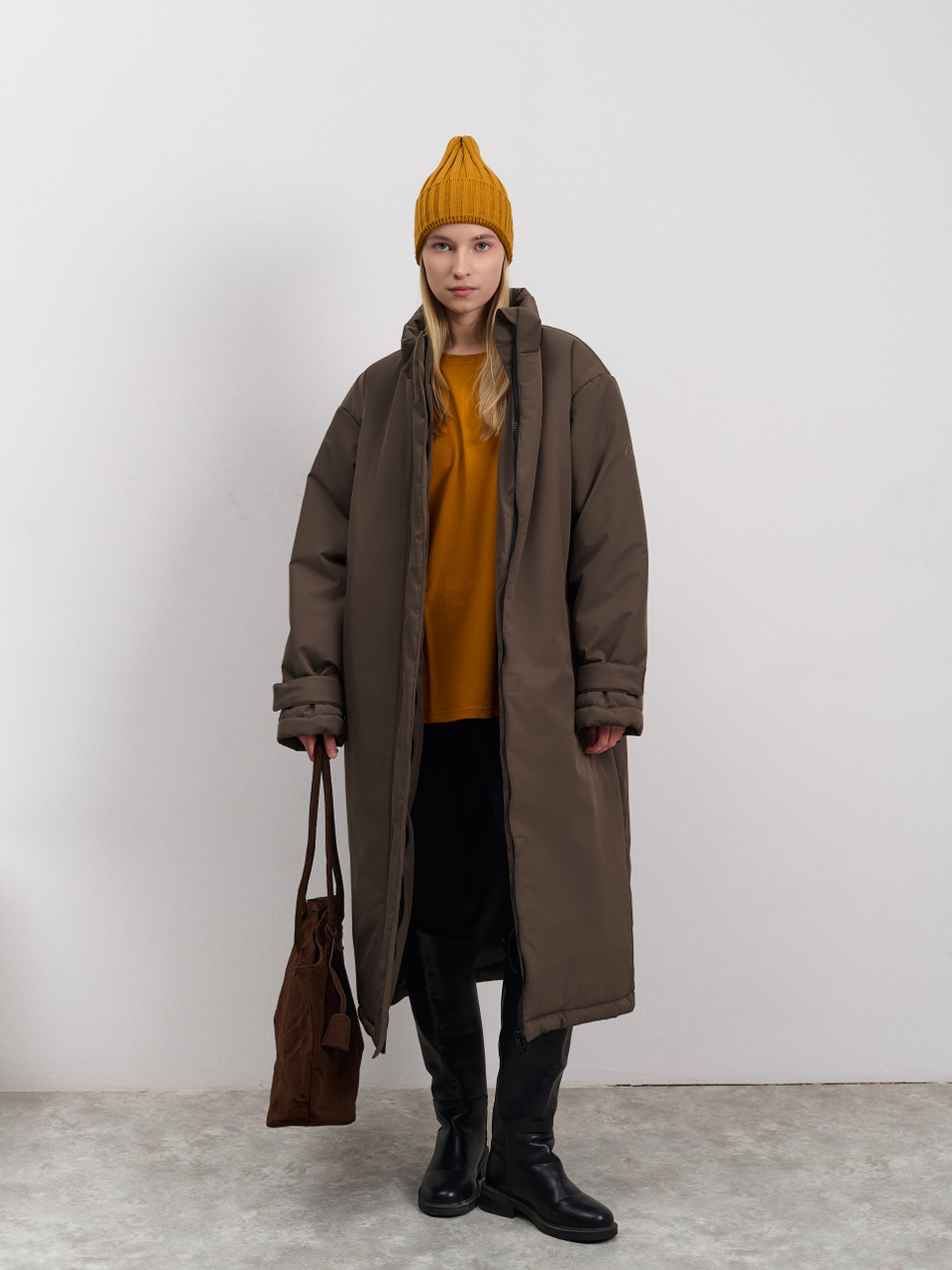 Пальто женское демисезонное "Ливерпуль" коричневый