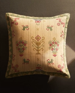 ZARA HOME НАВОЛОЧКА ДЛЯ ДЕКОРАТИВНОЙ ПОДУШКИ С УЗОРАМИ, СВЕТЛО-БЕЖЕВЫЙ