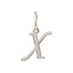 Подвеска в виде буквы Х - кулон из серебра 925 пробы