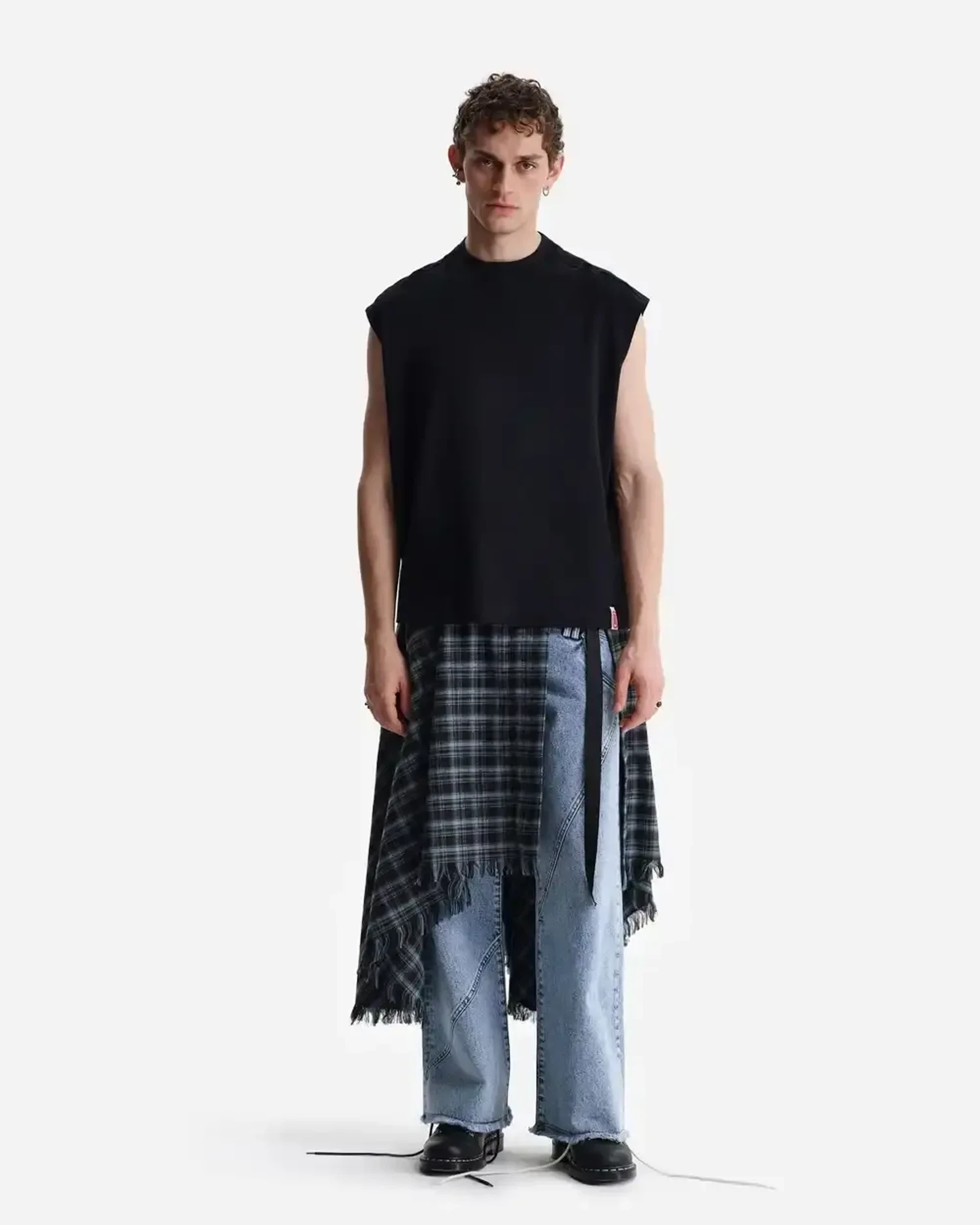 Клетчатая юбка-саронг