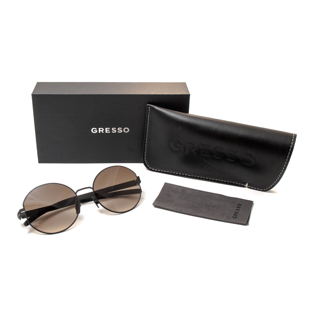 Очки GRESSO LAUREN XS G0250TB04S круглая черный/коричневый градиент