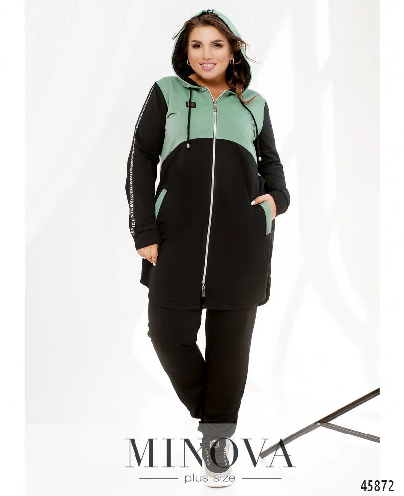 Костюм 8-315-оливка-чёрный Minova