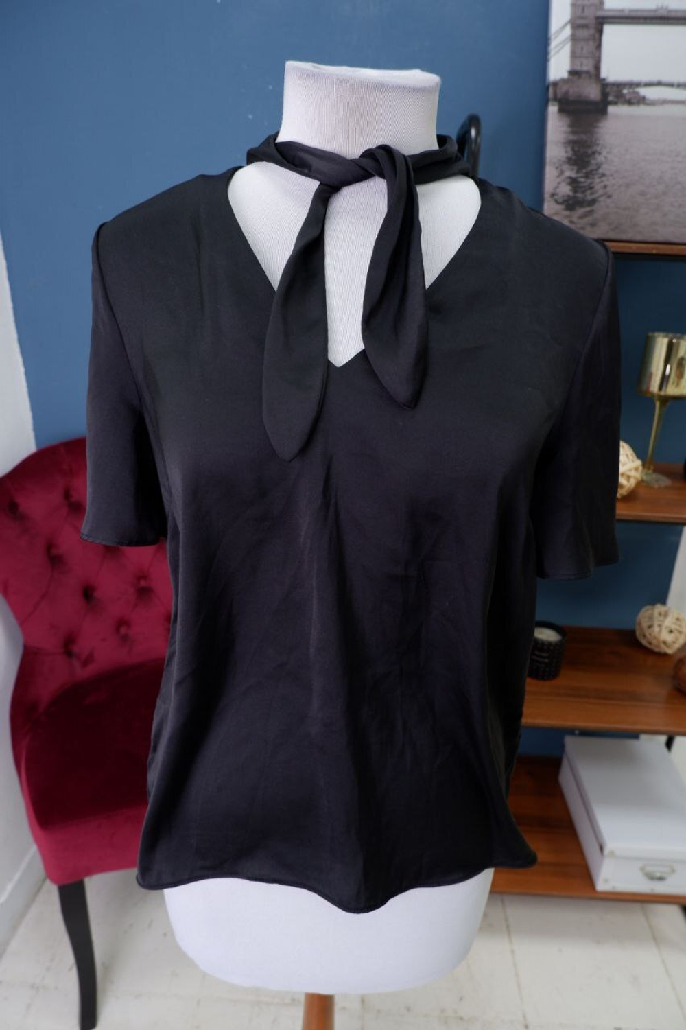 Блузка H&M черная 44 размер