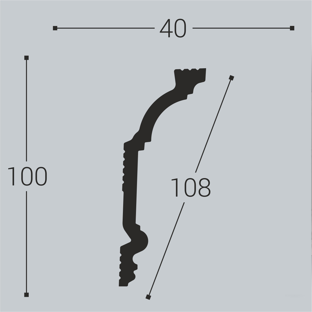 bello deco Карниз XPS К 3 (100x40) 00-00004635