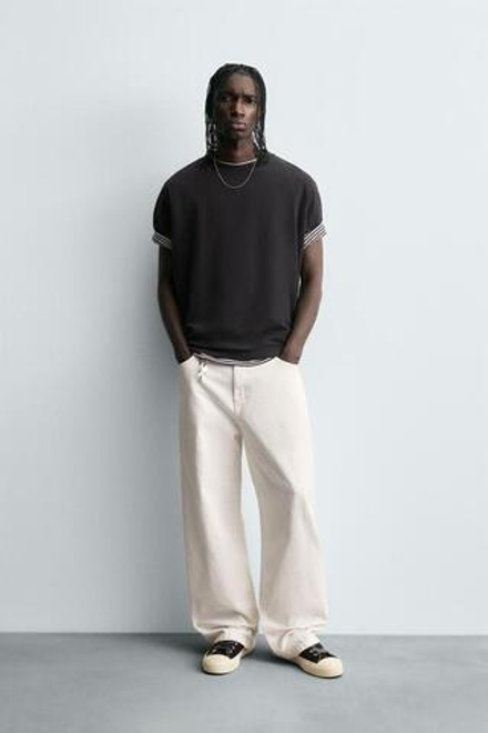 ZARA ДЖИНСЫ BALLOON FIT, БЕЛЫЙ