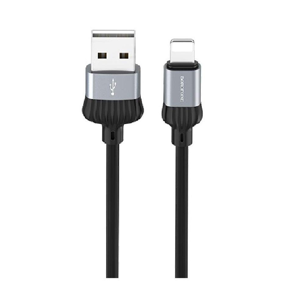 Кабель Borofone BX28 USB-Lightning 2.4А 1м PVC Grey