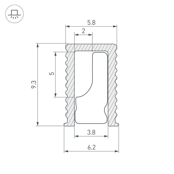 Профиль встраиваемый Arlight SL-Mini-6-H9-2000 Anod Black 044082