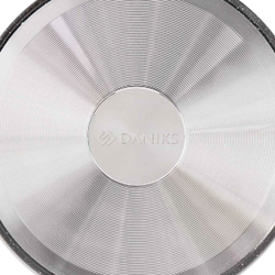 Кастрюля алюминий, антиприг, 3.5 л, с крыш, Daniks, Олимп, CAS-2235-BLM