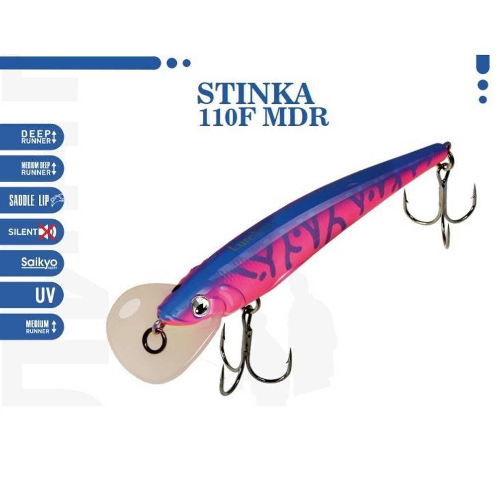 Воблер для троллинга (судак, щука, лосось) LureMax STINKA 110F MDR-230 12 г.,заглубление от 2-3,2м.