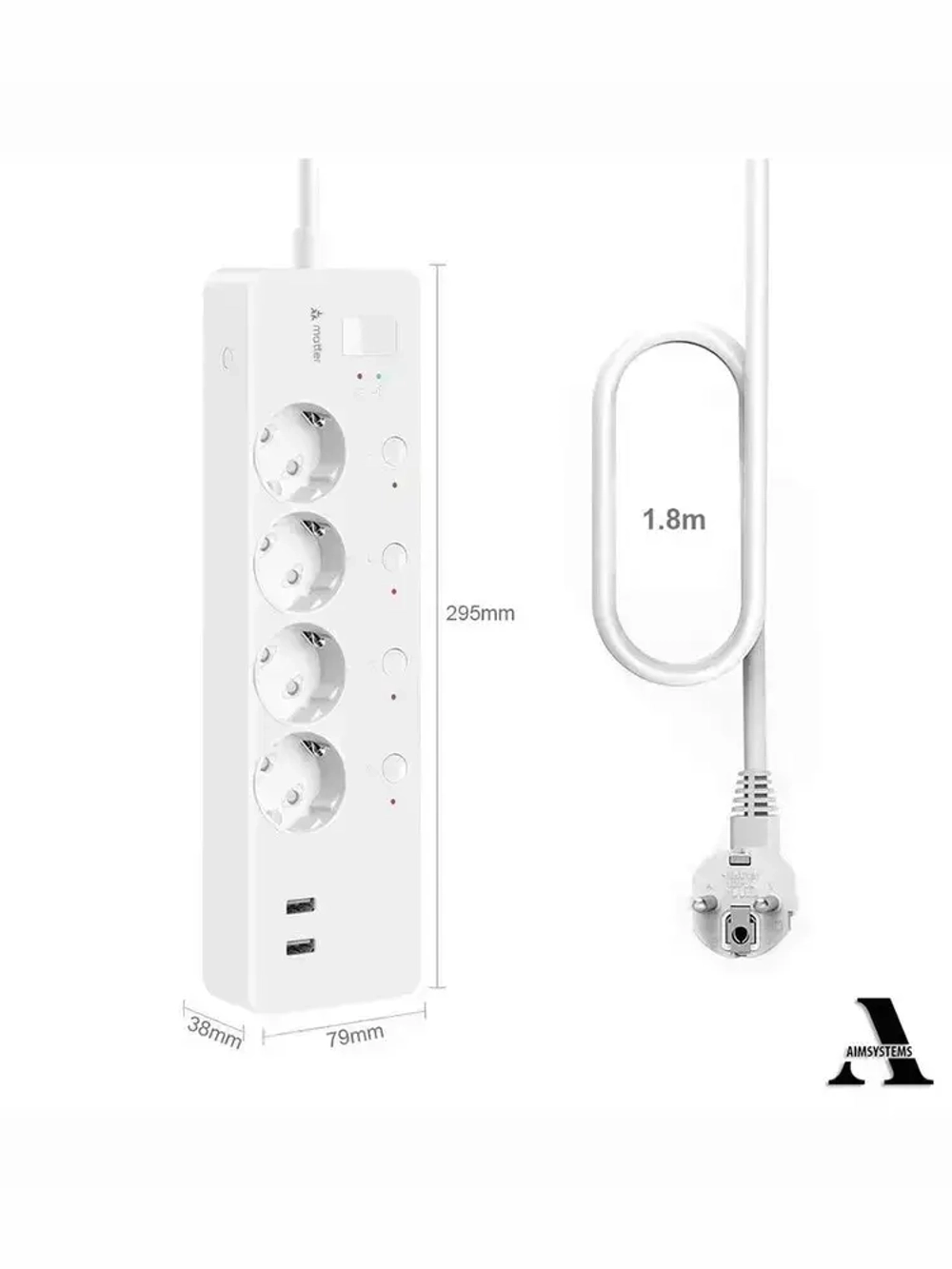 Умный сетевой фильтр Matter WP35 с защитой от замыкания