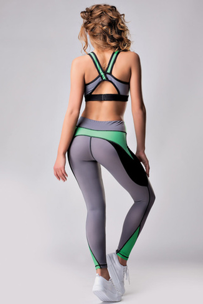 Легинсы PF-6 Зеленый-Серый Opium