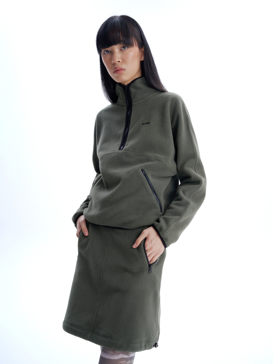 Юбка флисовая хаки