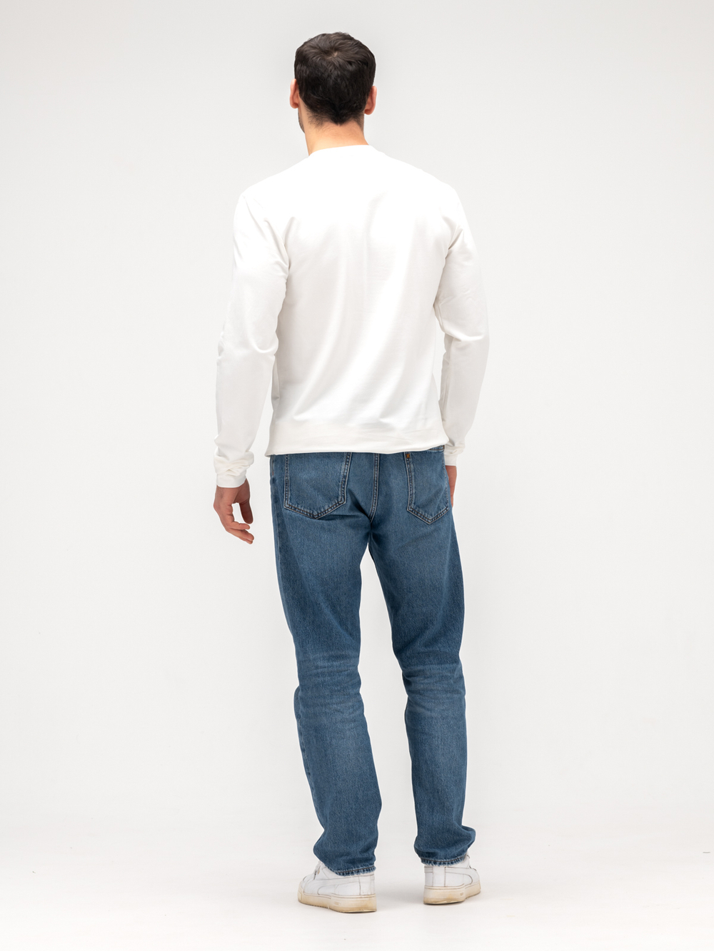 Лонгслив мужской хлопковый. Белый