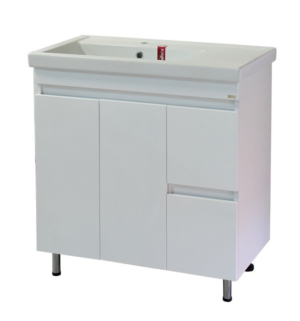 Тумба MISTY Фостер - 80 напольная с 2 ящ. правая c умывальником