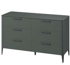 Комод Type из массива дуба, 6 ящиков, ширина 170 см (темно-серый)