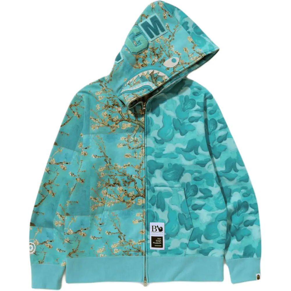 A Bathing Ape X Van Gogh Museum Shark Full Zip Худи