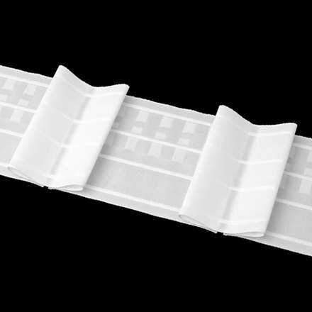 Шторная лента Oz-Is арт. 4414 Р, бантовые складки, коэф. сборки 1:2,0; цвет белый (ширина 100 мм)