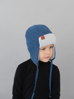 Шапка весенняя/осенняя вязаная (Серо-голубой) ТОКИ