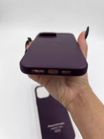 Кожаный чехол Leather Case iPhone 13 Pro Max, Dark Cherry Темно-Фиолетовый