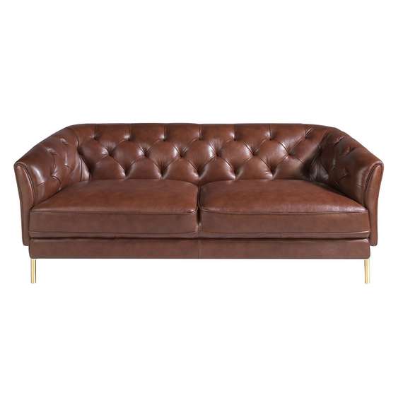 Двухместный диван Angel Cerda KF106-2P, коричневая кожа