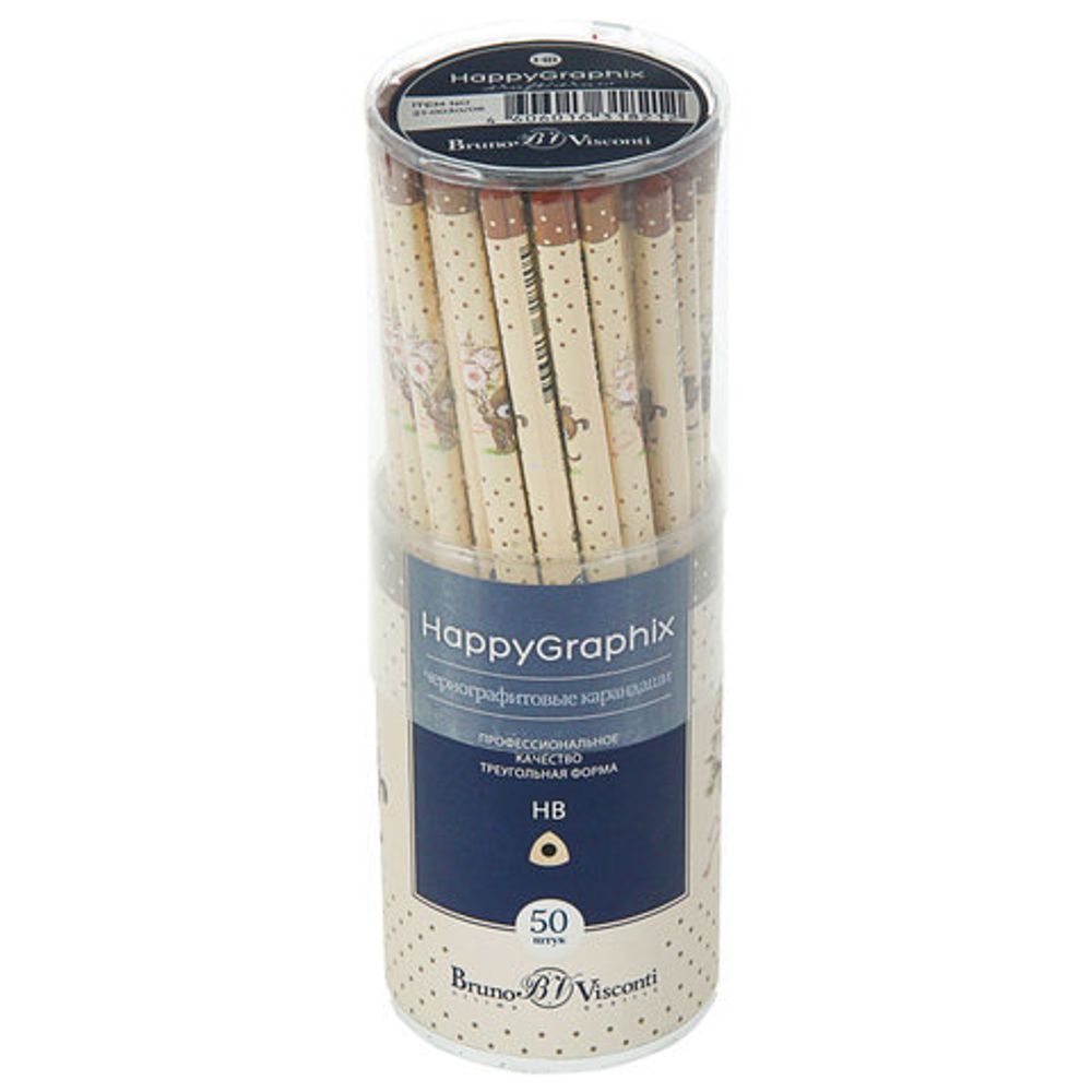 Карандаш чернографитный BRUNO VISCONTI, 1 шт., "Щенок с букетом", НВ, без резинки, заточенный, 21-0030/06