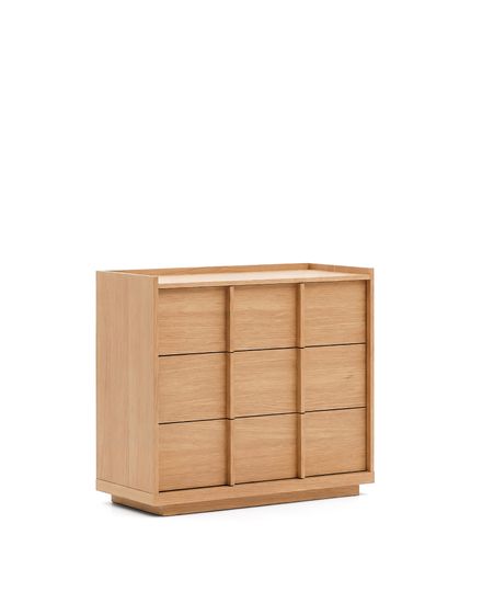 Комод с 3 ящиками Onix из дубового шпона в натуральной отделке