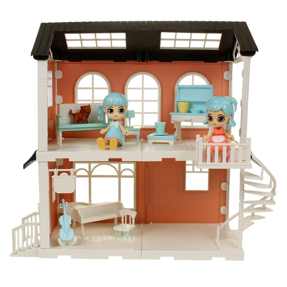 Игрушечный дом для куклы с мебелью и фигурками коробка LC3372-1