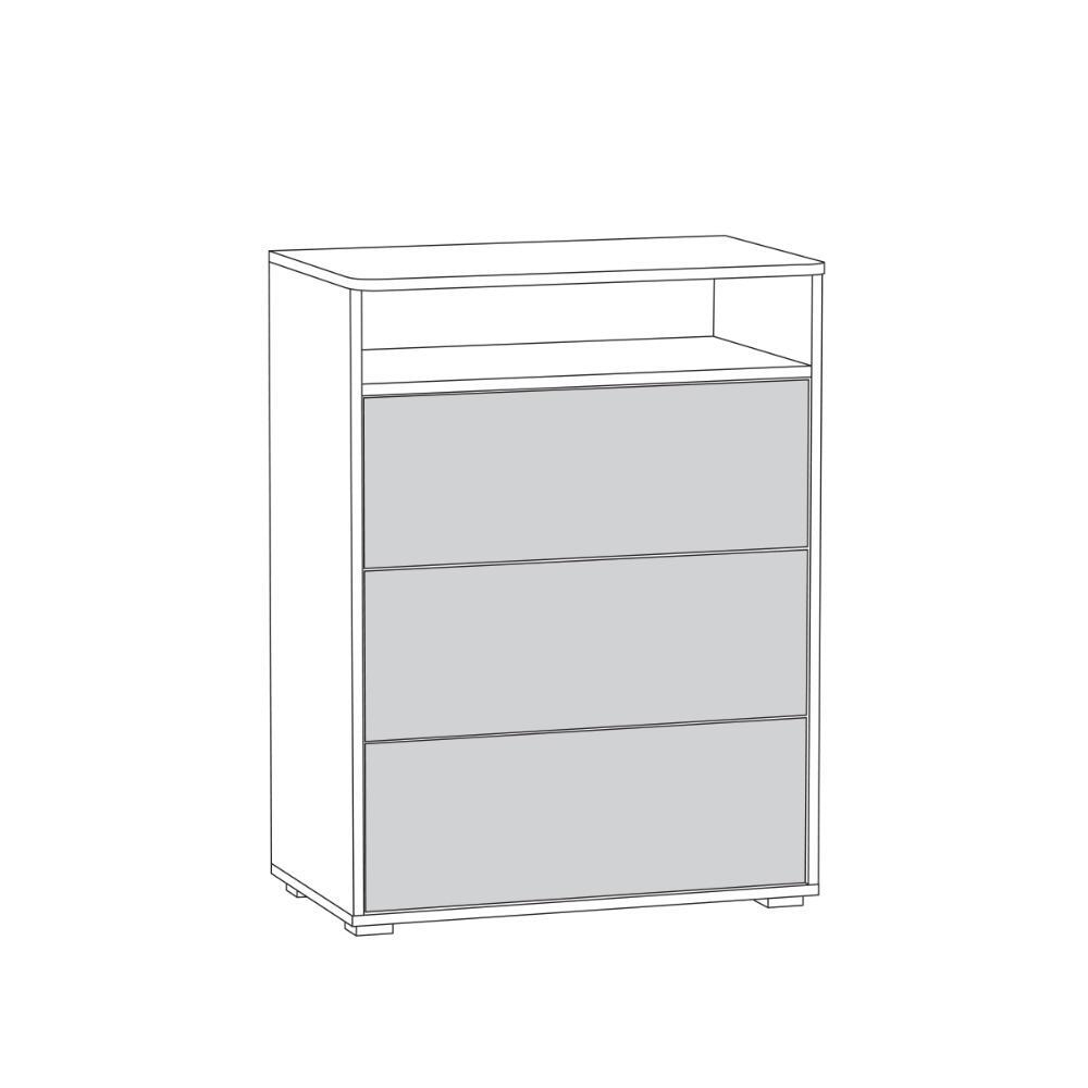 Комод Вуди 13.293, Белый премиум, Дуб Золотой