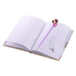 Записная книжка в футляре 20,5 см * 21,0 см , гребень, Alingar, ламинация, замочек, ручка, 45 л., клетка, "Нежная русалочка", голубой