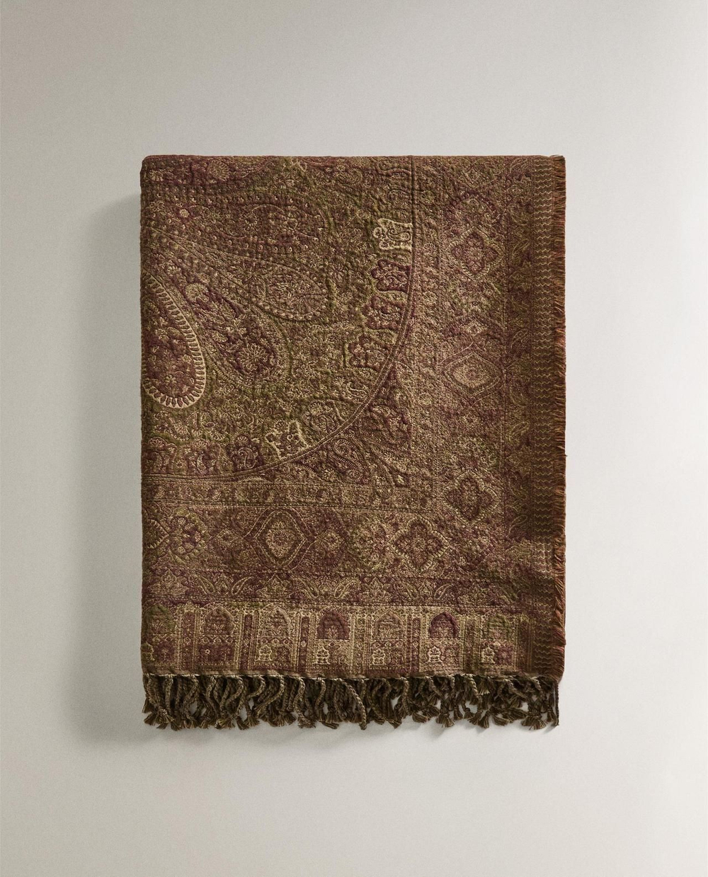 Zara Home - Жаккардовое одеяло пейсли, зеленый, 140x190 см