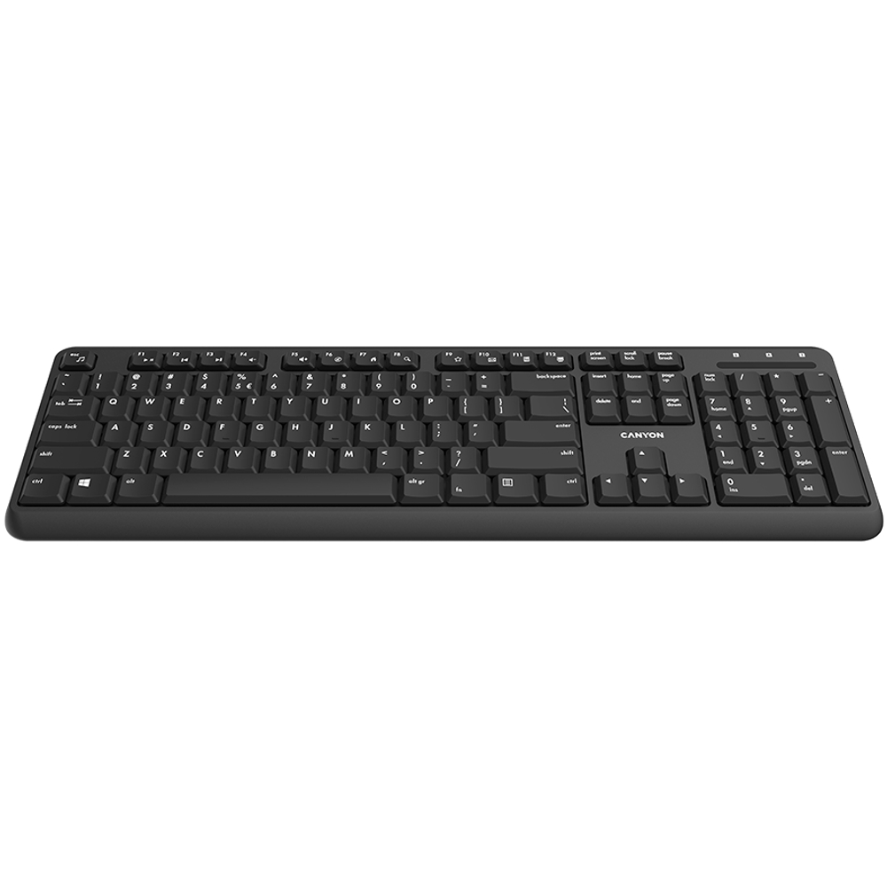 CANYON keyboard HKB-W20 EN/RU Velvet Wireless Black