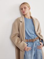 БАЗОВЫЙ РЕМЕНЬ С ТРЕУГОЛЬНОЙ ПРЯЖКОЙ ЗАМША КАПУЧИНО