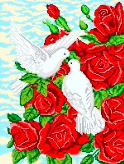 К-5014 Голуби и розы