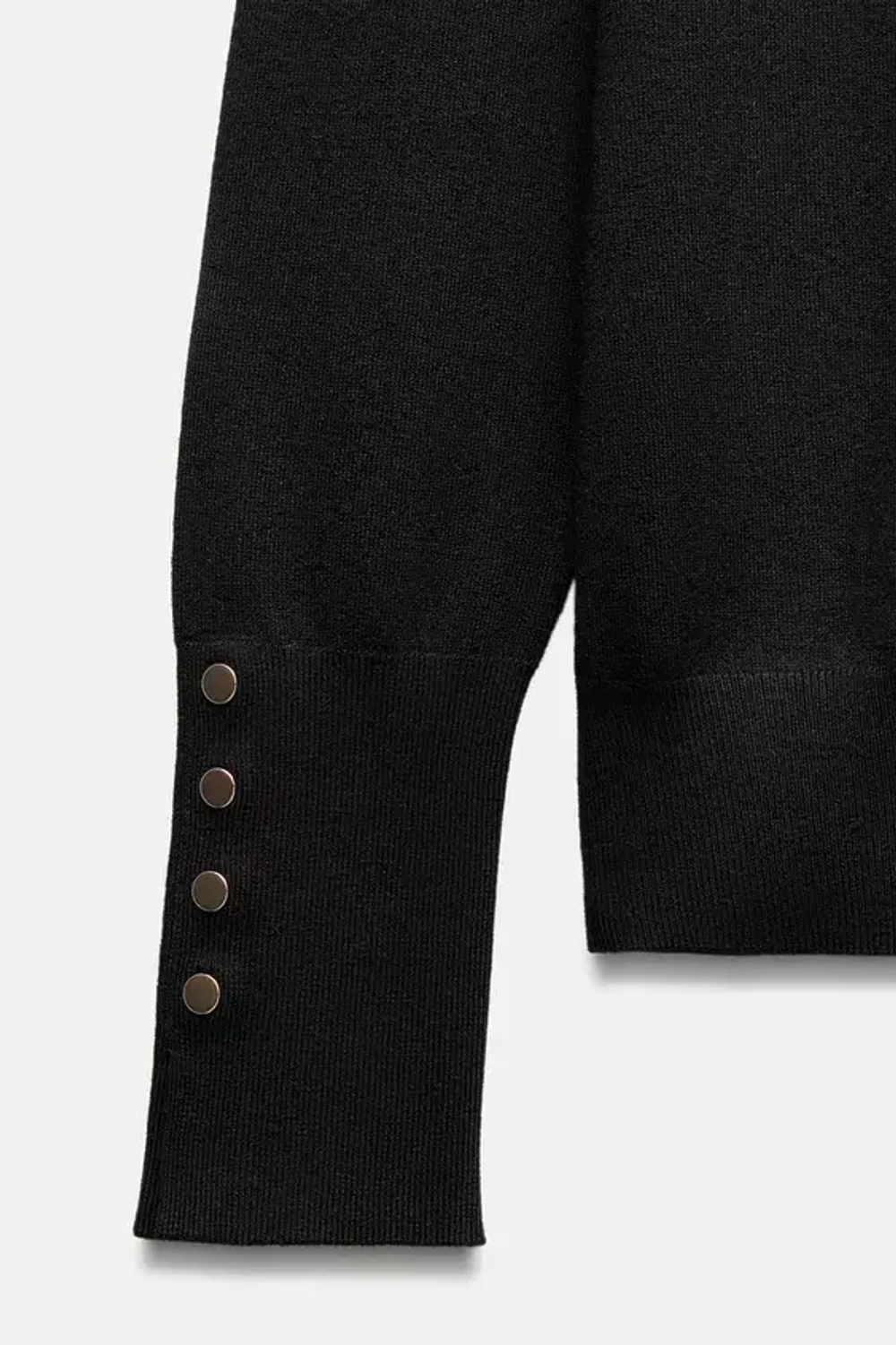 ZARA БАЗОВЫЙ ОДНОТОННЫЙ ДЖЕМПЕР, ЧЕРНЫЙ