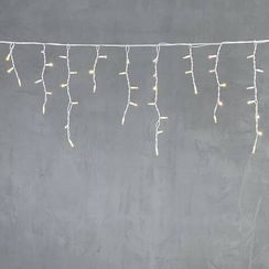 Светодиодная бахрома с колпачком 3,1*0,5 м., 120 теплых белых LED ламп, каучуковый белый провод, LTC (LL120-8-2WW)