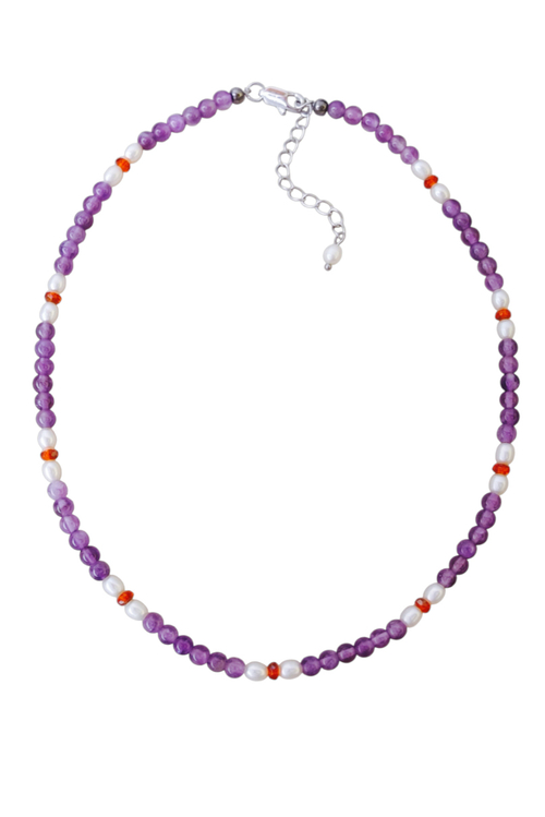 чокер тонкий с аметистом