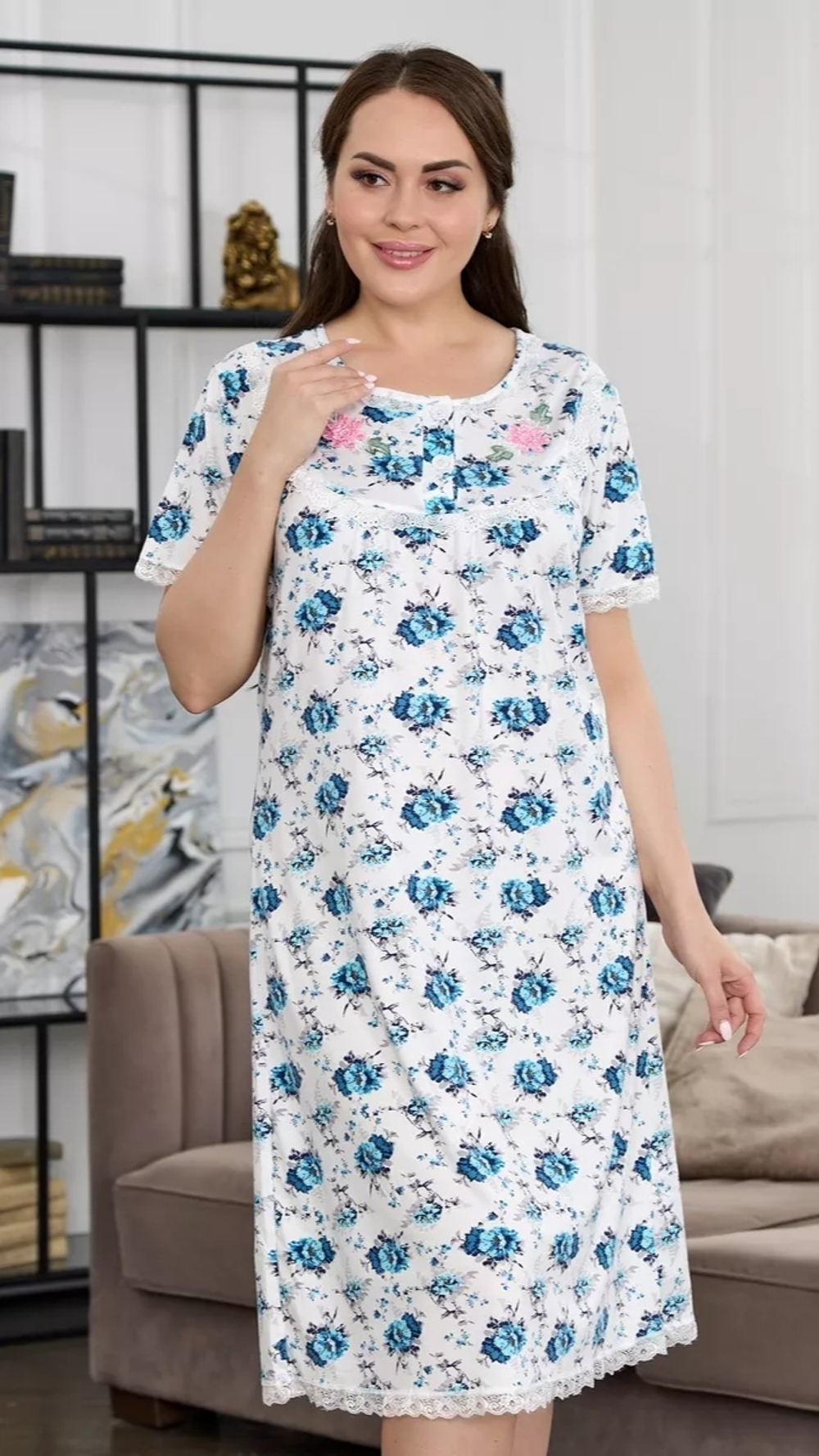 Сорочка б/в кор.рукав 9404-1 (голубой)