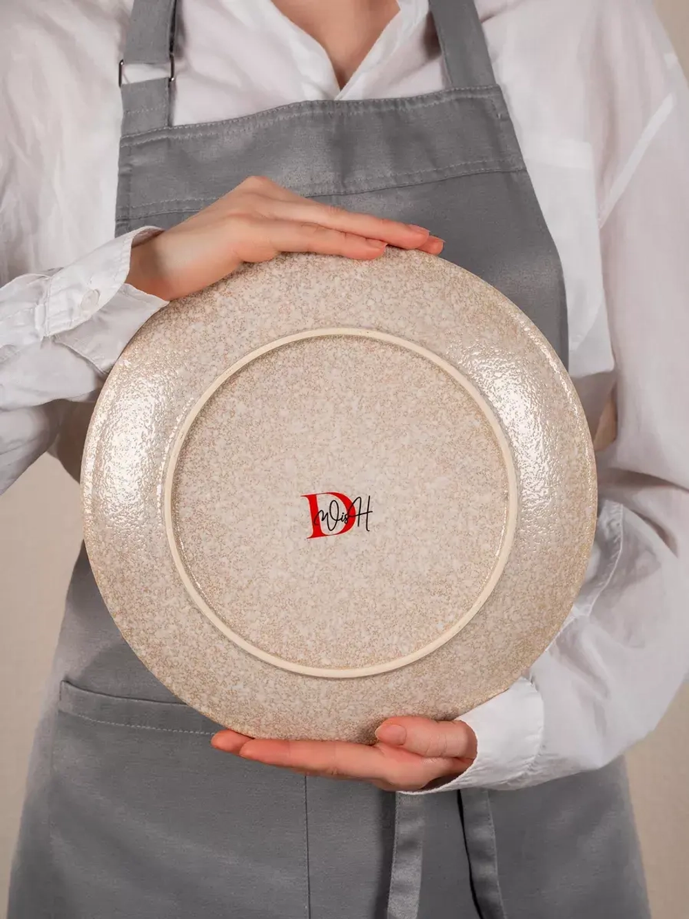 Набор посуды 2 тарелки плоские охра фарфор 26 см