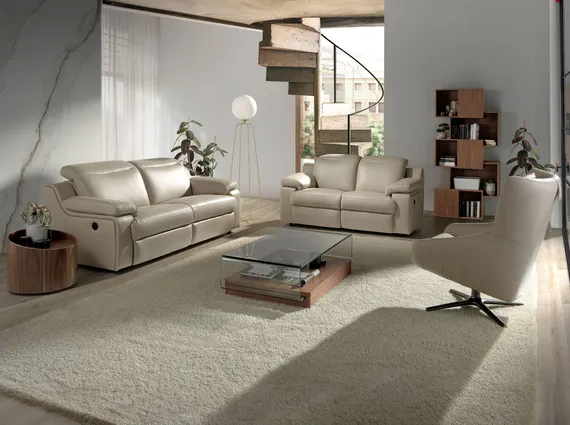 Крутящееся кресло Angel Cerda 5090, бежевая кожа