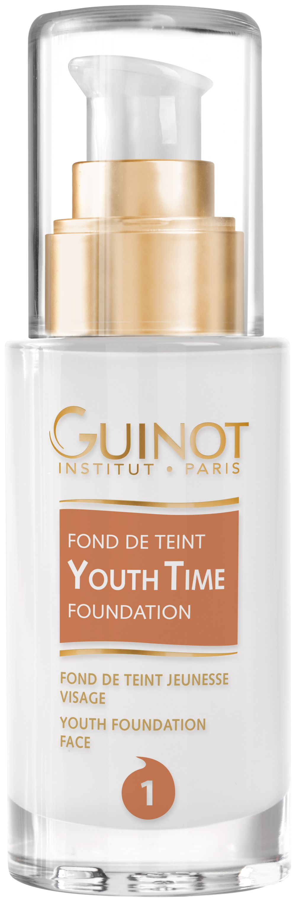 Fond de Teint Youth Time №1 Уникальная разработка лаборатории Guinot, мультифункциональный крем, сочетающий свойства тонального крема и омолаживающего ухода за кожей.