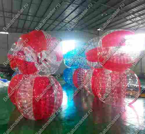 Бампербол «Красно-прозрачный», ПВХ, диаметр 1,2 м