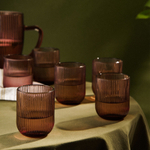 Набор стаканов 6 шт "Модерн" 260 мл, 7,5х9,5 см, круглое дно, цвет розовый