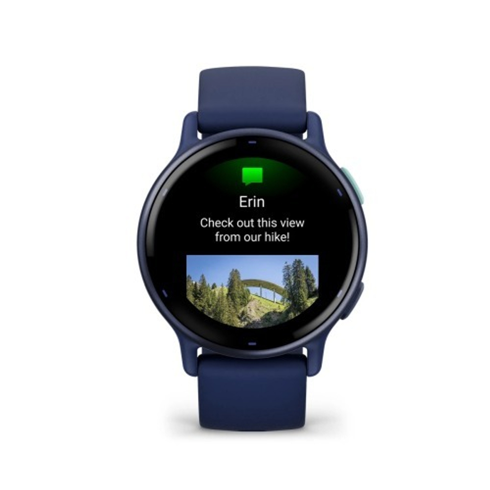 Смарт часы Garmin Vivoactive 5 синие с металлически-синим безелем и силиконовым ремешком